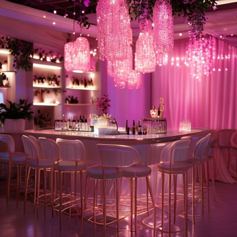 Romantična postavka koktel bara za svadbu